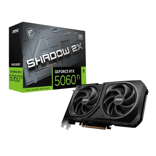 MSI GeForce RTX 5060 Ti 16G SHADOW 2X OC PLUS 16GB GDDR7 600W Graphics Card